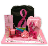 Send a gift basket delivery of: Show You Care-Be Aware Breast Cancer Gift tote - spa baskets for women gift - cancer gift