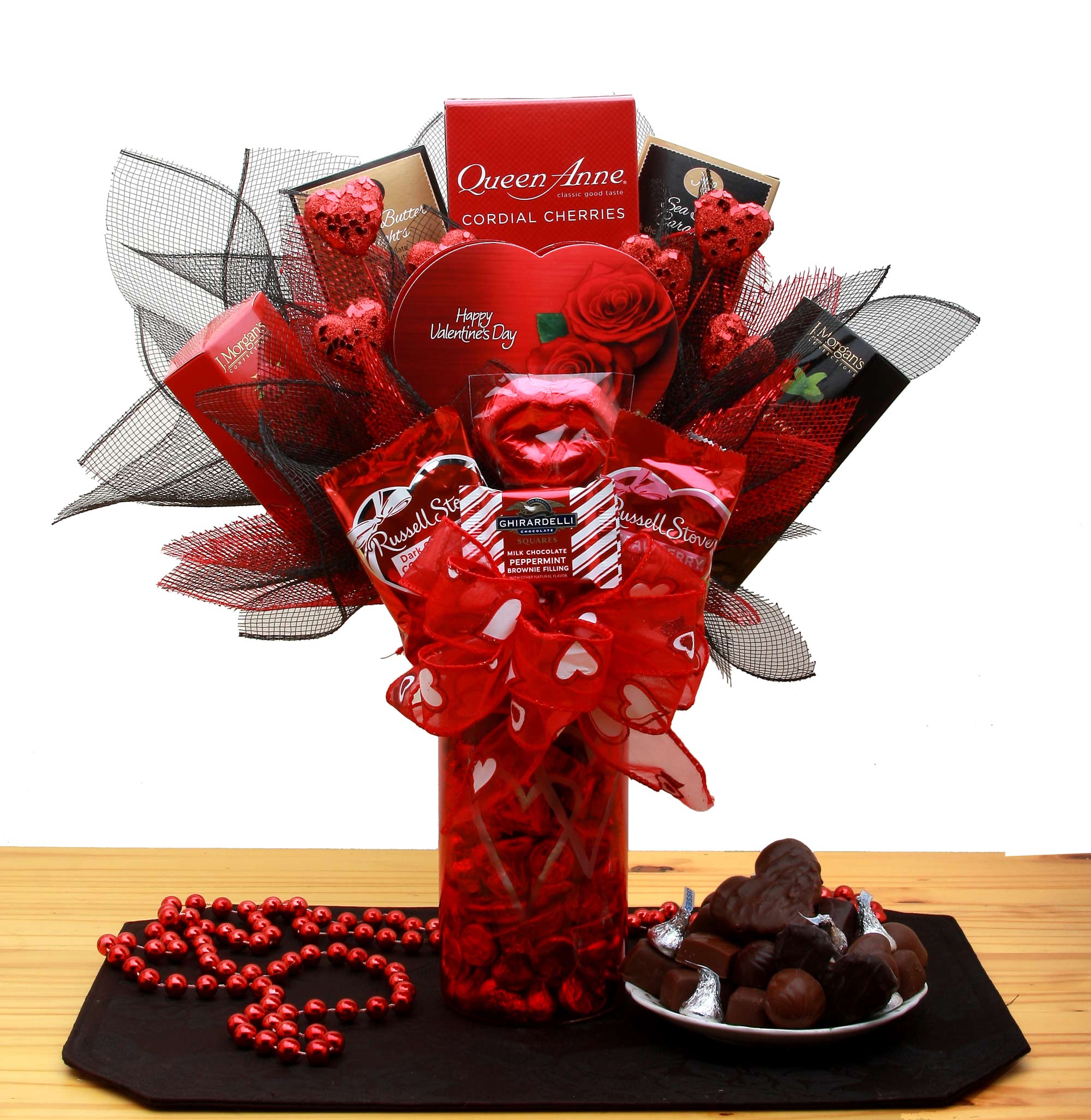 Send a gift basket delivery of: You're My Hearts Desire Chocolate Valentine Bouquet - valentines day candy - valentines day gifts - valentines day gifts for him - valentines day gifts for her