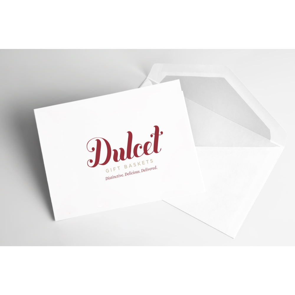 White card with 'Dulcet' branding on a gray background