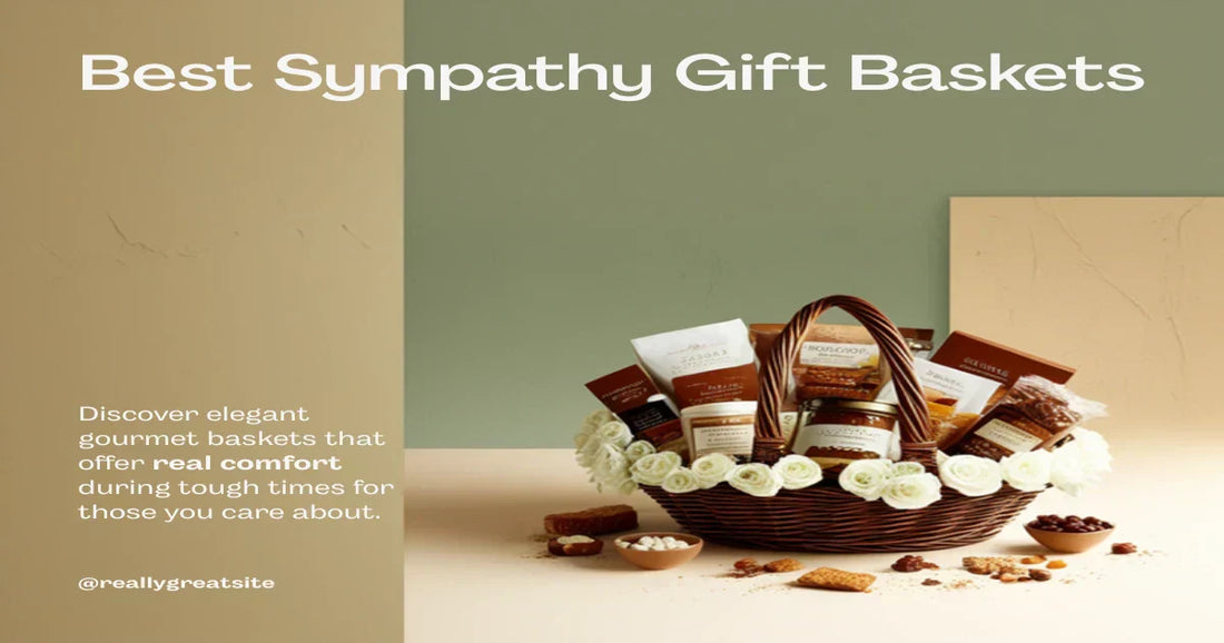 Elegant sympathy gift basket with gourmet comfort foods for delivery