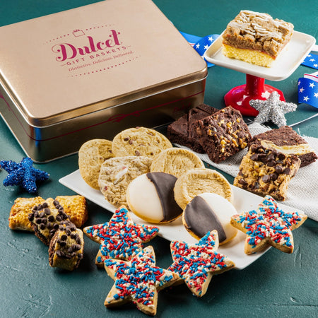 July 4th Gift Tin Patriotic Cookies