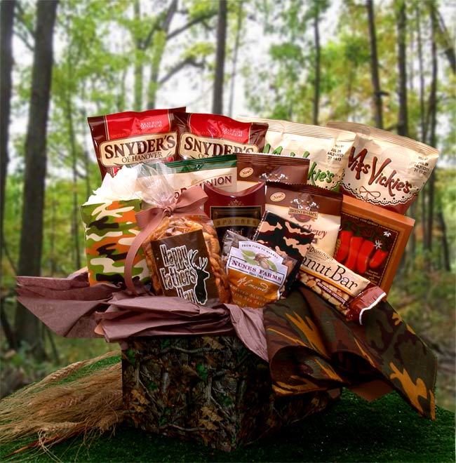 Send a gift basket delivery of: Camo Man Care Package - gift for a man