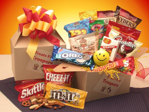 Send a gift basket delivery of: Treats For Troopers Snack Package - Get well soon gift or thinking of you gift