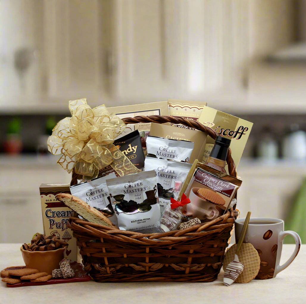 Image of Coffee Time Gift Basket product in a kitchen.