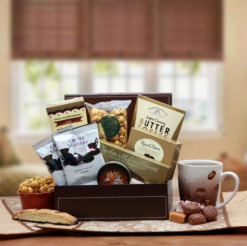 Send a gift basket delivery of: Coffee Break Gift Box - coffee gift basket