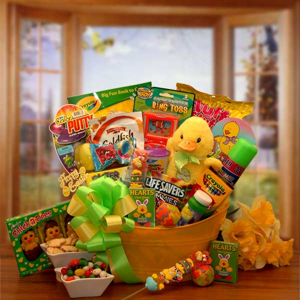 Send a gift basket delivery of: Easter Sunshine Little Duckling Gift Pail- Easter Basket for child