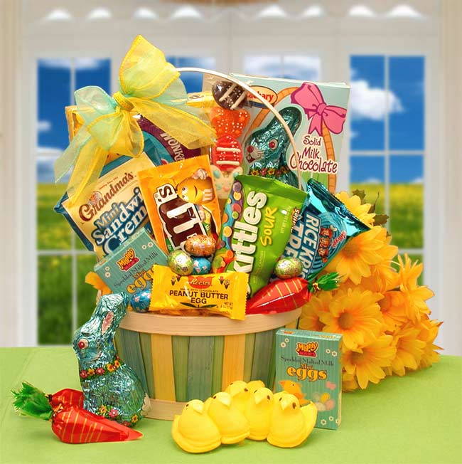 Send a gift basket delivery of: Easter Sweets N Treats Gift Basket - Easter Basket forcollege students or tweens