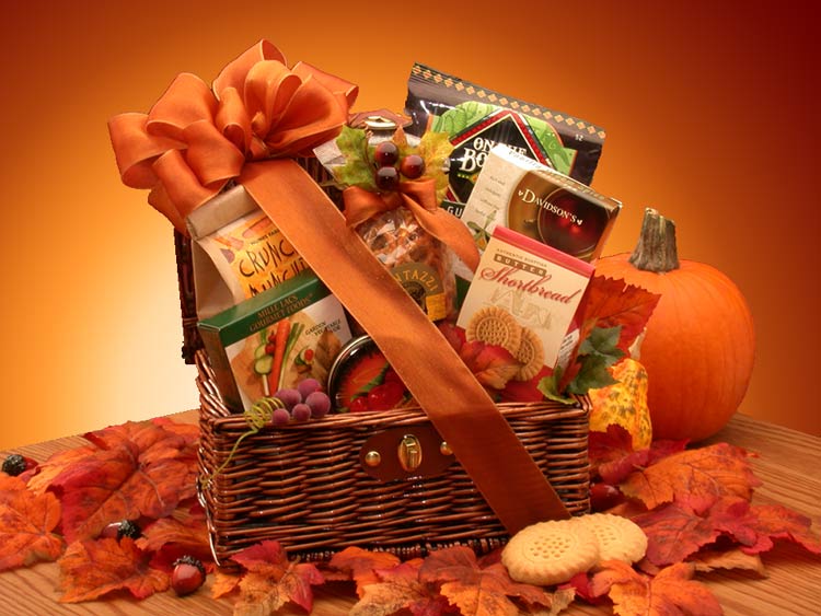 Send a gift basket delivery of: Fall Snack Chest- Thanksgiving gift basket - Fall gift basket