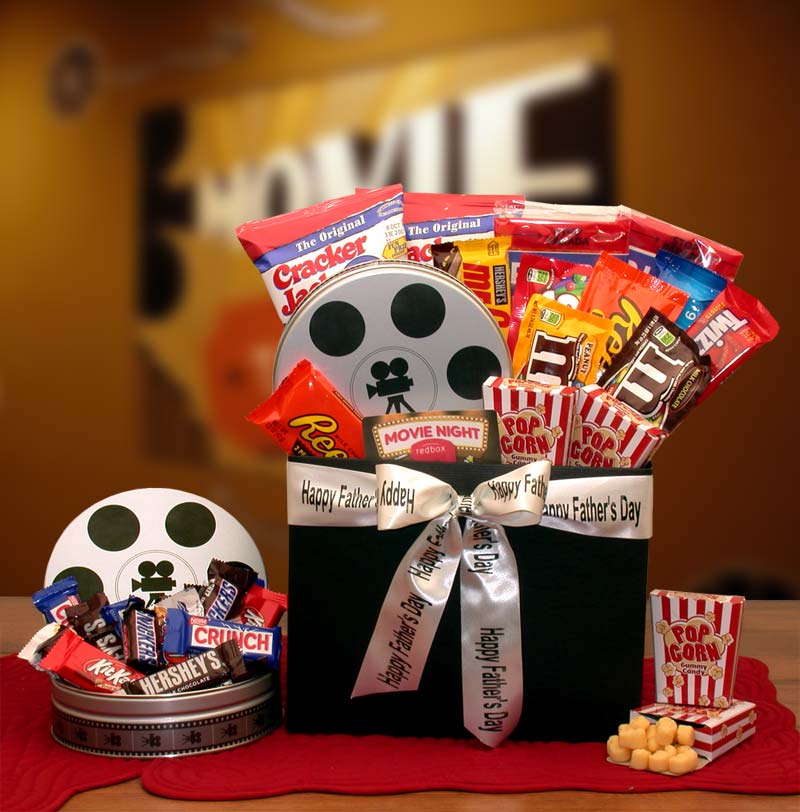 Send a gift basket delivery of: Fathers Day Movie Fest Gift Box w/ 10.00 Red Box Card - Father's Day gift - Gift for dad