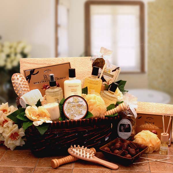 Send a gift basket delivery of: Spa Therapy Relaxation Gift Hamper - spa baskets for women gift