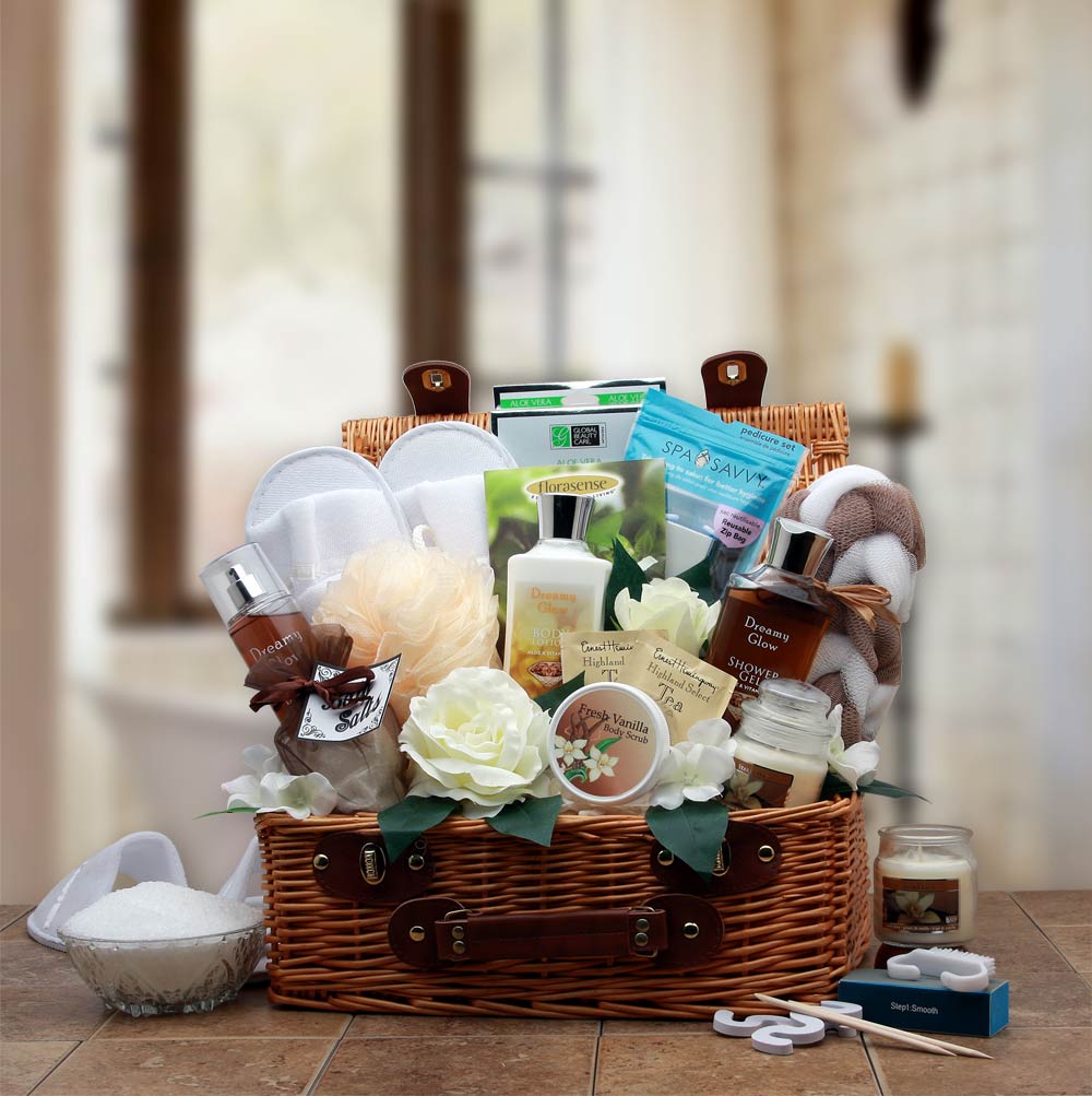 Send a gift basket delivery of: Vanilla Spa Gift Hamper- spa baskets for women gift