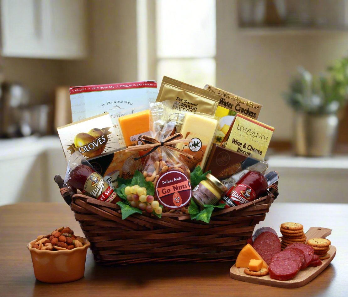 Gourmet Delights Gift Basket product photo.