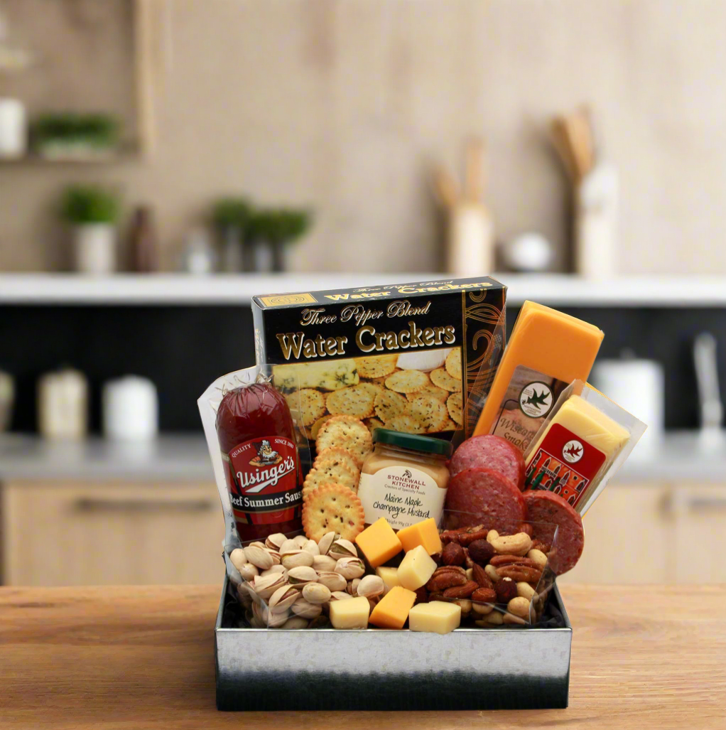 Gourmet Sausage & Cheese Snack Sampler product photo.