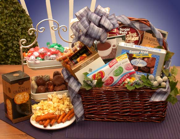 Send a gift basket delivery of: Simply Sugar Free Gift Basket - sugar free gift basket