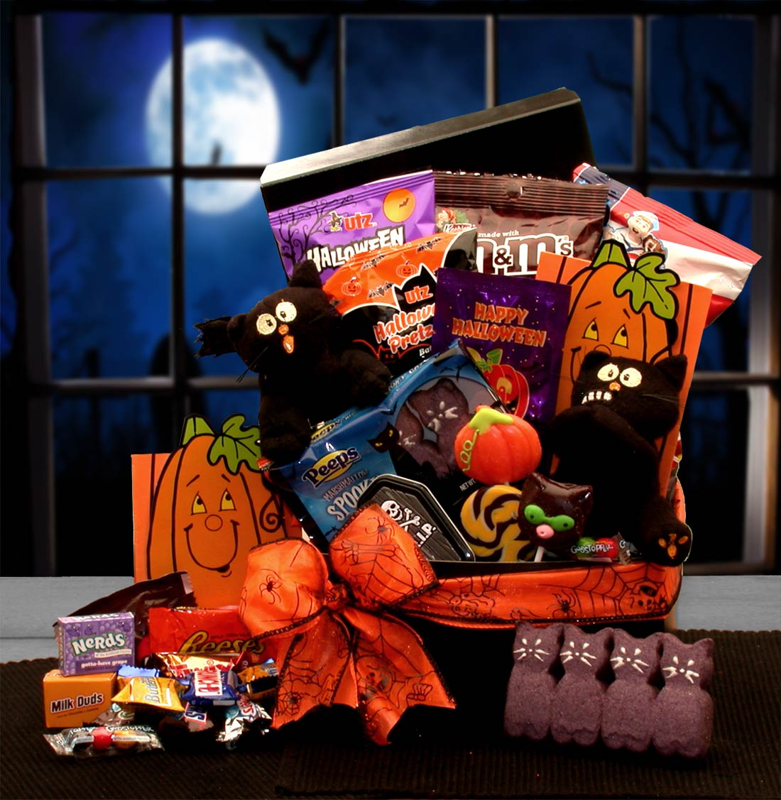 Send a gift basket delivery of: Scaredy Cats Halloween Gift Box- halloween gift basket