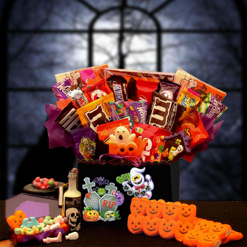 Send a gift basket delivery of: Spooktacular Sweets Halloween  Gift Box- halloween gift basket