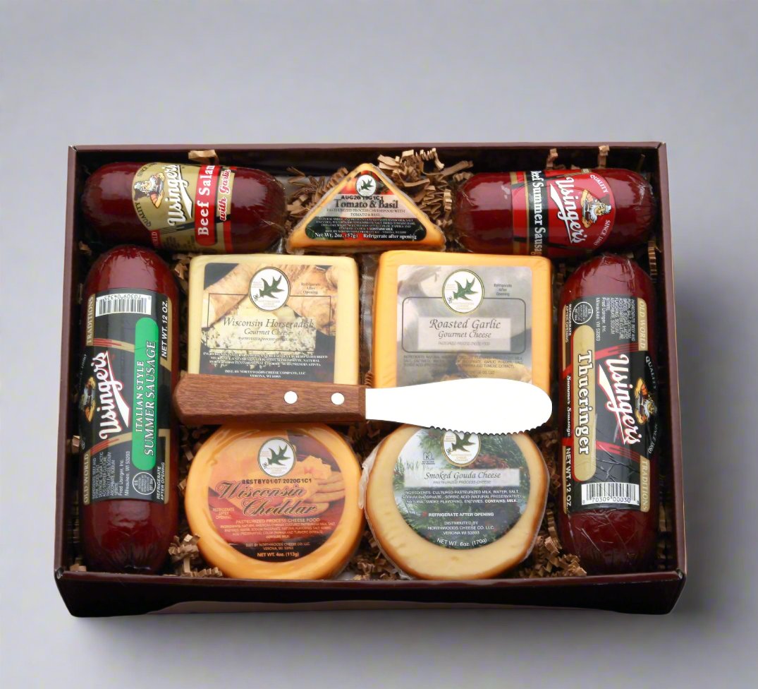 Usinger's Famous Sausage, Salami, Meat, and Cheese Gift Box product photo.