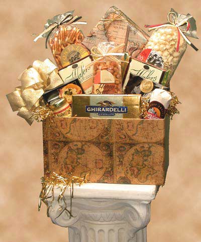 Send a gift basket delivery of: Classic Globe Gift Box - food gift basket