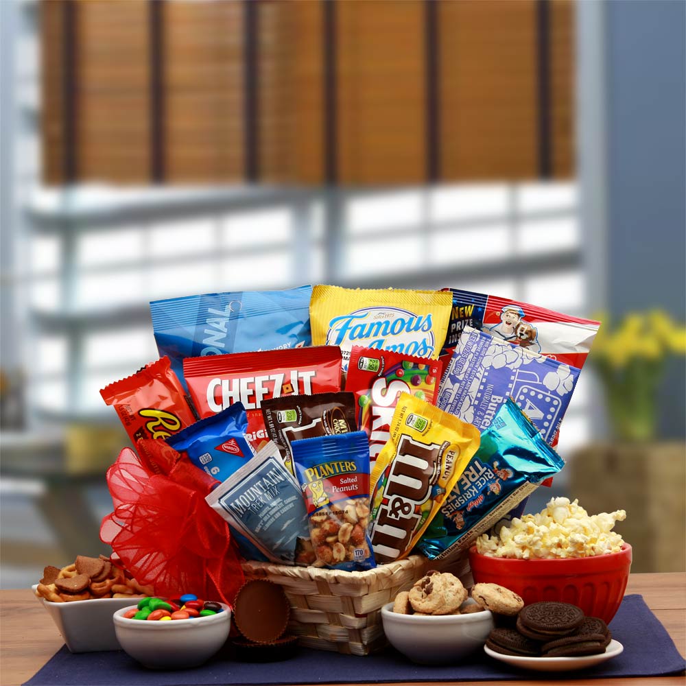 Send a gift basket delivery of: Favorite Snacks Gift Basket - snack gift basket