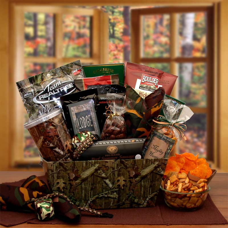 Send a gift basket delivery of: It's A Camo Thing Gift Set- gift for a man - fishing gift basket