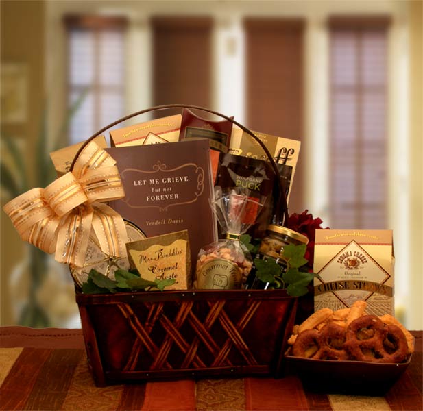 Send a gift basket delivery of: A Time To Grieve Sympathy Gift Basket - sympathy gift baskets - sympathy baskets - condolences gift basket for loss