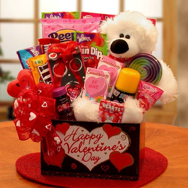 Send a gift basket delivery of: You're Beary Huggable Kids Valentine Gift Box - valentines day candy - valentines day gifts - valentines day gifts for kids